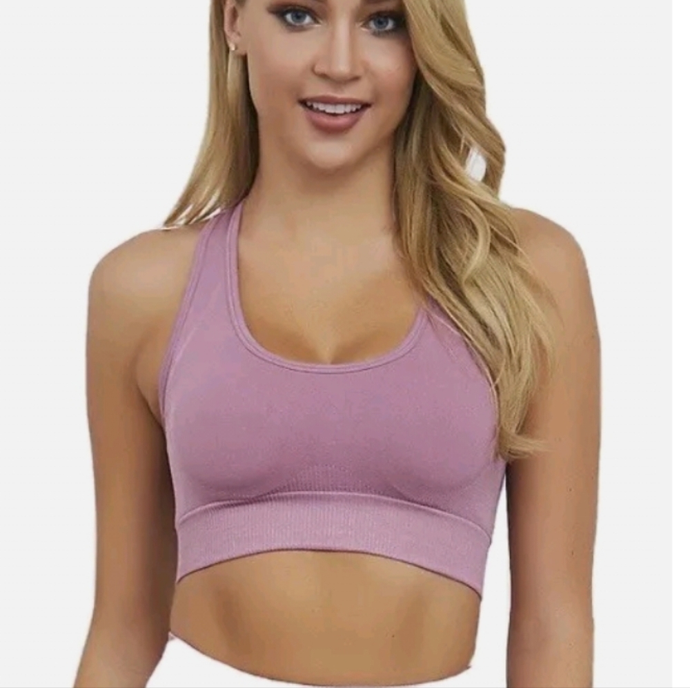 Woman's Lavender Light Pastel Purple Sports Bra Yoga Exercise Workout